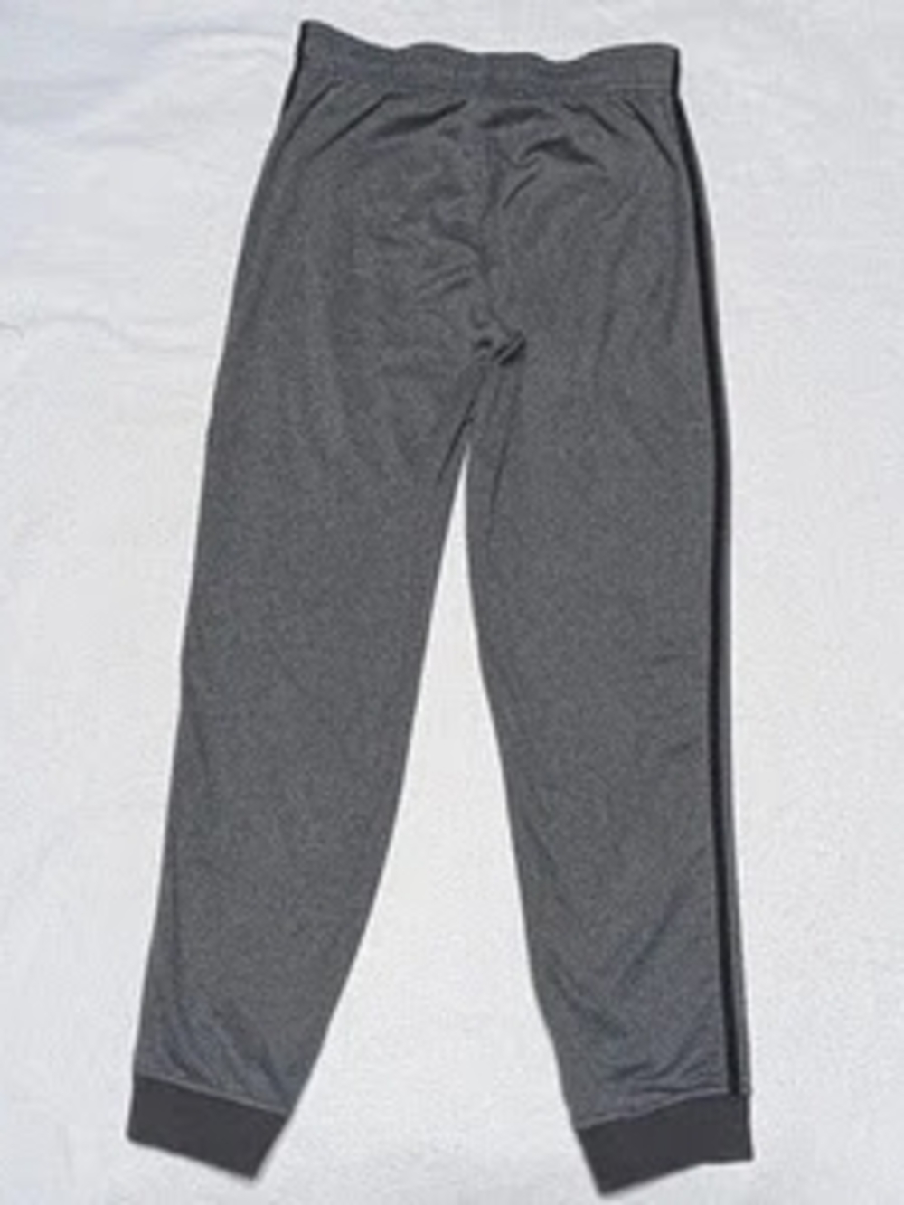 Adidas Tricot Joggers Mens Large Side Stripes Ankle Cuffs Drawstring Gray + Blac - Picture 11 of 15